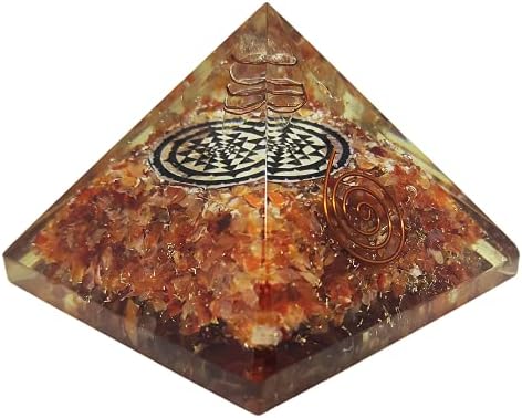 Sharvgun Flower of Life Stone carnelian orgonite pyramid orgone заздравување кристал екс-lg