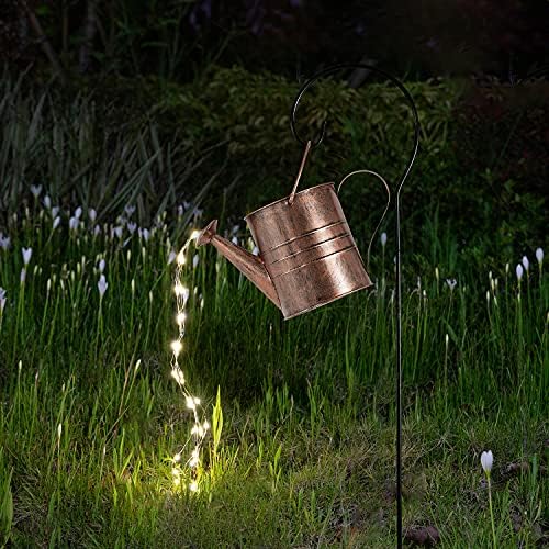 Градинарски декор соларни светла надворешно наводнување конзерва за виси фенер водоотпорен за тревник за внатрешен двор градина двор