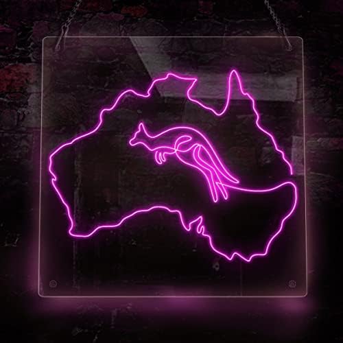 Австралија диви животни мапираат кенгур диви животни неонски знак, животинска тема рачно изработена ел жица неонски знак за светло,