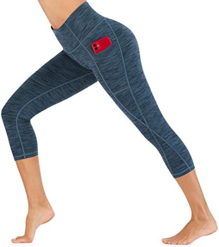 Heathyoga Capri хеланки за жени со високи половини хеланки со џебови за жени јога панталони со џебови за жени