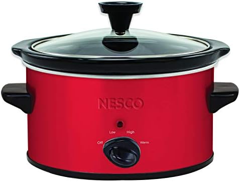 Nesco SC-150R, овален побавен шпорет, црвена, керамика, 1,5 кварта, 120 вати