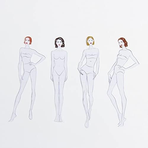 Welliestr 4 компјутери/Поставете дизајн на женска облека, човечко тело модна динамична фигура на владеење со рачно насликани