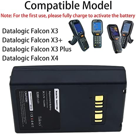 Gikysuiz 2 Батерија за замена на пакувањето за DataLogic Falcon X3 Falcon X3+ Falcon X3 Plus Falcon X4 скенер за баркод одговара