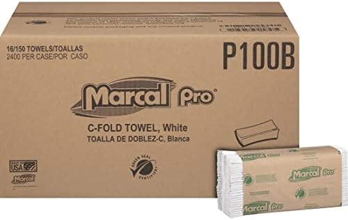 Маркал Про Ц-пати хартиени крпи, 100 % рециклирани 1-плука, 150 преклопени крпи по пакување, 16 пакувања по куќиште-2400 Зелена