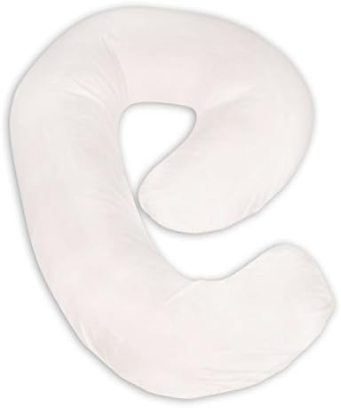 Leachco Snoogle Mini Chic Jersey - Компактна страна перница за бременост за спиење - слонова коска