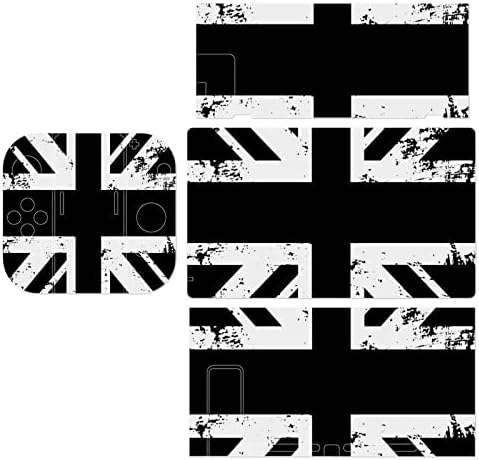 Бело и црно британско знаме убава шема налепница на кожата целосна завиткана кожа заштитени кожи декларации за прекинувач
