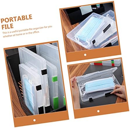 Тест за документи за кутии за кутии Stobok 2PCS за датотека со големина на училиште Транспарентен контејнер за хартија за хартија