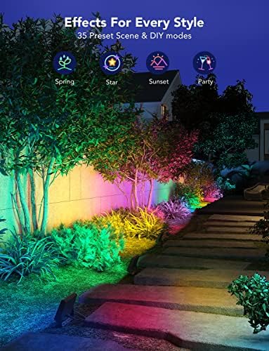 Govee на отворено светла RGBIC светла за поплавување, LED осветлување на пејзажот со 28 режими на сцени и 4 музички режими пакет RGBIC