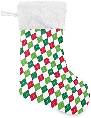 Алаза Божиќни чорапи зелени црвени класични класични класични персонализирани големи декорации за порибување за семејни сезонски празници Декор