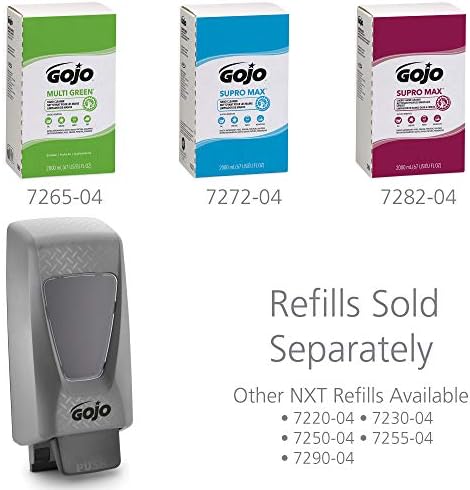 Gojo Pro TDX 2000 диспензерот за сапун во стилот на притисок, сиво, за 2000 ml Gojo Pro TDX тешки средства за чистење на рацете или сапуни-7200-01