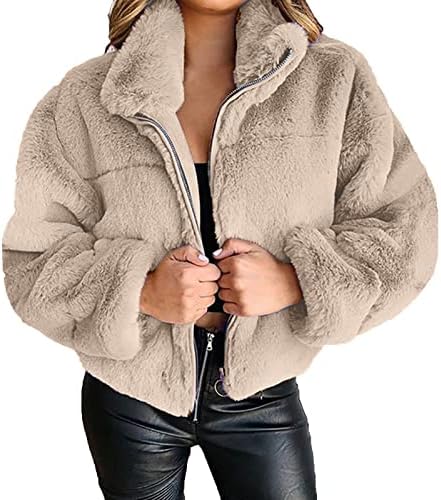 Foviguo Зимски палто жени, убава есенска туника јакна жени наметка со долги ракави во боја, мека јакна без јакна, без плетена плетена