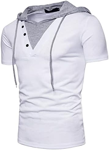 Машко модно случајно слабиот јака од јака лажни две парчиња со кратки ракави за чешање со кошула со кошула за мажи за мажи