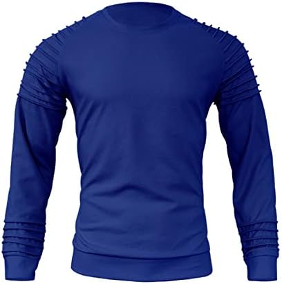 XXBR Зимски машки обичен ракав Raglan Raglan Solid Sweatshirt Bluze преклопете долги ракави на врвовите на вратот на вратите на вратот T Активно