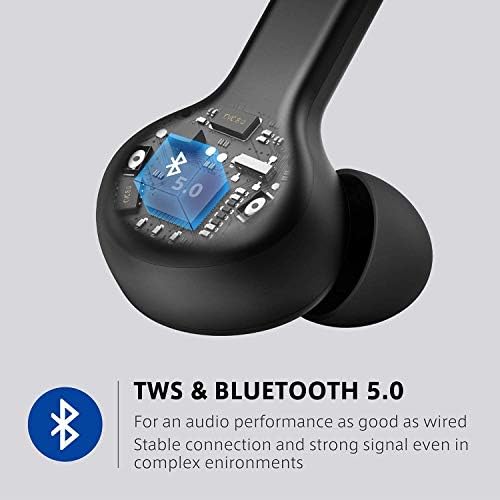 Безжични уши, [надградени] Boltune Bluetooth v5.0 Stereo [USB-C Брзо полнење] IPX7 Водоотпорни безжични слушалки 40 часа