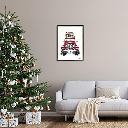 Ступел Индустрии Празничен Црвен Камион Божиќ Претставува Снежен Пејзаж, Дизајн На Сара Бејкер