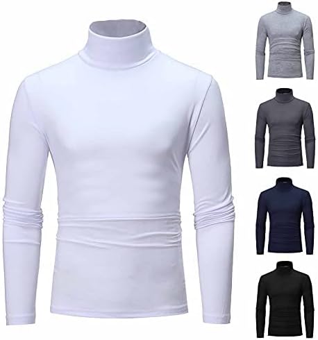 Машка машка тенок тенок тенок фит цврста база џемпер случајна долга ракав долна облека врвови машка пријатна маица за дишење блуза