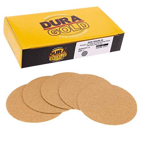 Дура -злато 3 дискови за пескарење - 80 решетки и кука и јамка DA плоча за поддршка