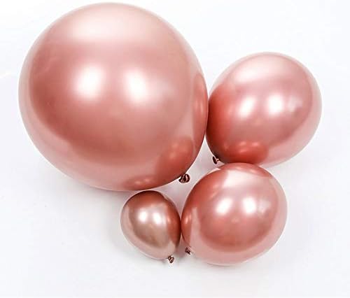 100 парчиња Метални Балони Од Розово Злато Латекс Различни Големини Хромиран Балон 18/12/10/5 Инчен Балон Од Хелиум Совршен За