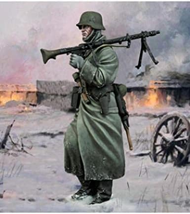 Etriye 75mm 1/24 смола модел на ликови од WWII Источен фронт германски војник Die Cast Model Model /FS658