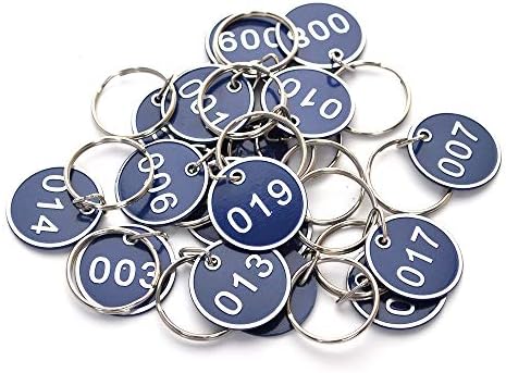 MUKA 50 пакет метални ознаки со клучен прстен, ознаки за идентификација со дијаметар од 30мм, шкафчиња за куќи 1-50