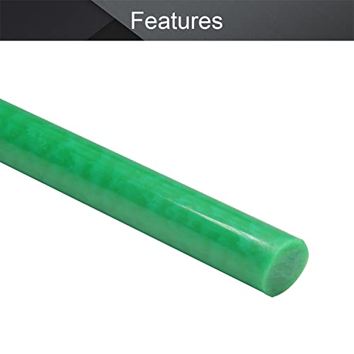 Пластична тркалезна шипка од 2 парчиња 0,47inch DIA 39inch должина, зелени полиоксиметиленски шипки Инженерски пластични тркалезни шипки за