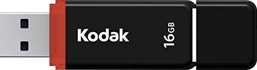 KODAK EKMMD64GK102 - USB диск - 2.0 - 64 GB, 64 GO - Класичен серија - модел K100 - Црн мат обвивка со транспарентен црвен врат + капа