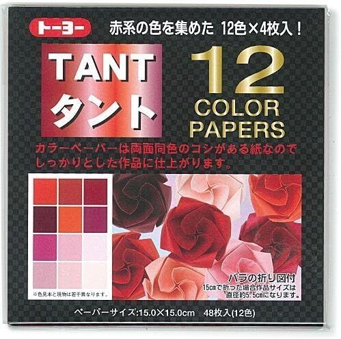 Toyo Tant12 Оригами во боја хартија 6inch квадратни 48 листови црвени [увоз од Јапонија]