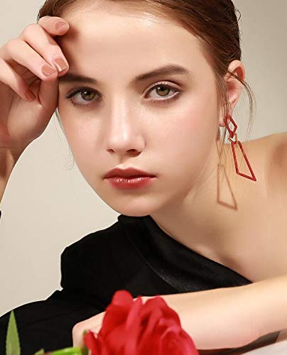 Обвиненија Бохемија Модни Жени Црвени Обетки Геометриска Капка Обетка Елегантни И Едноставни Обетки Накит За Жени И Девојки
