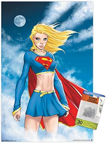 DC Comics - Supergirl - Постер за cloudидови на облаци со иглички за притискање
