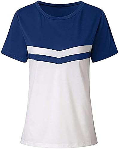 Womenените летни екипаж со кратки ракави со кратка лесна маичка со блузи со блузи