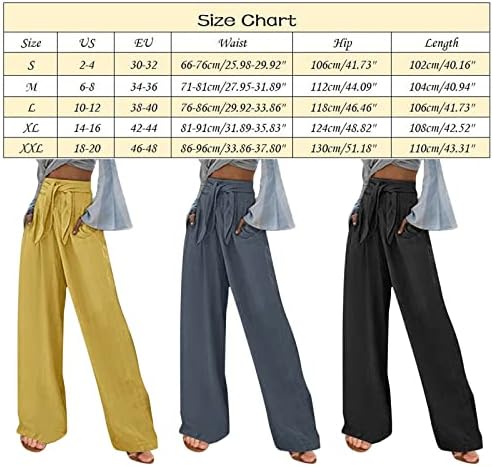 Дуоуи, панталони за обука на мекобол, женски меки цврста боја лабава џебови на отворено панталони долги еластични постелнини обични панталони