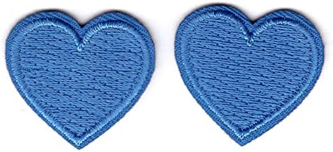 Сини срца сет од 2 железо на минијатурни минијатури