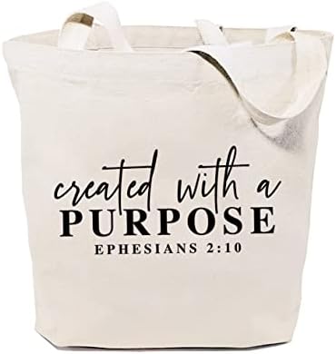GXVUIS создаден со цел за платно торба за жени Христијански библиски стих за еднократна употреба на намирници за намирници