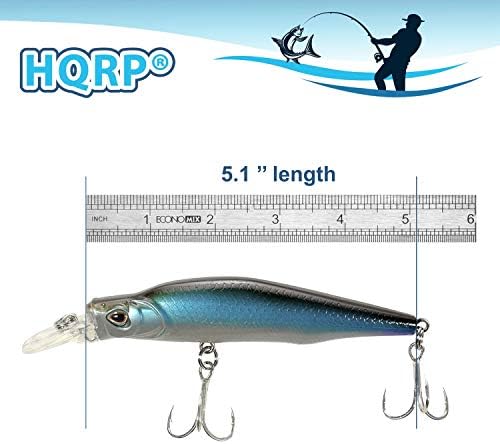 HQRP 5.1 Риболов за намалување на риболов 0,4oz сол-вода риба риба мамка постави тролање на врвови на вода за бас, перка, walleye, штука, муслики,