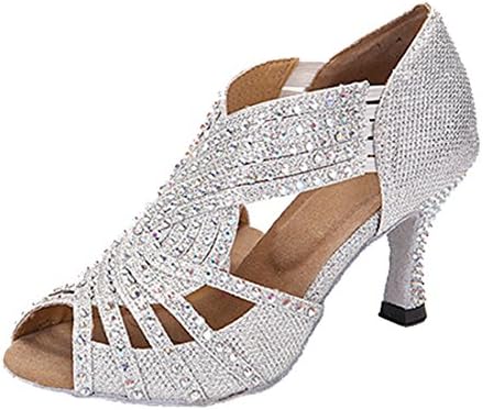 TDA женски патент и лизгачки потпетици на потпетици Кристали латински модерна салса танго сала за танцувачки чевли за танц