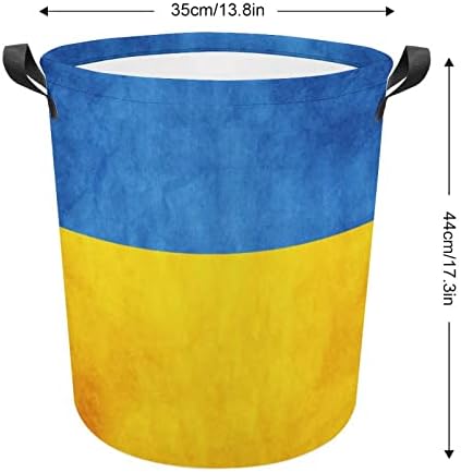 Ретро украинско Знаме Корпа За Перење Корпа За Перење Канти За Складирање Торба Склоплива Висока Со Рачки