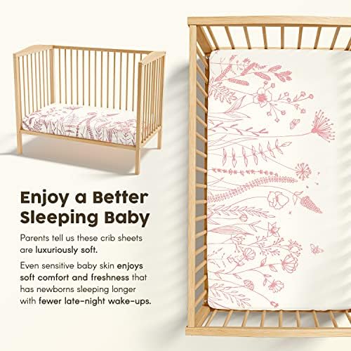 Компанија за постелнина Карлсбад Муслин Бамбус опремена креветче за креветчето одржливо лесен дишениот муслин и свилен мек бамбус за бебе