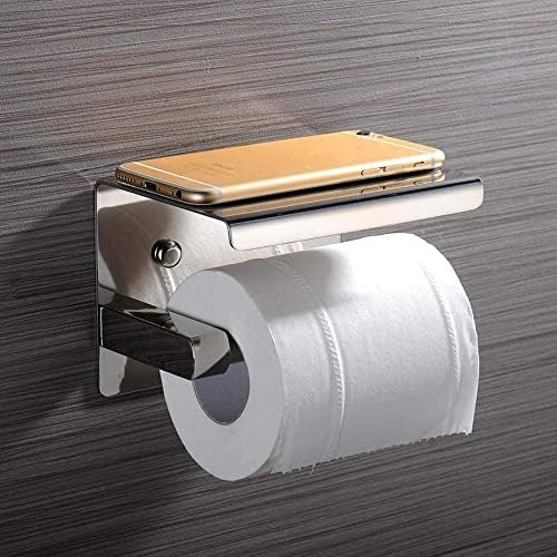 Држач за ролна за тоалетот на тоалетот, држач за хартија од wallид, држач за хартија од не'рѓосувачки челик, закачалка со решетката