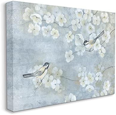 Sumn Industries Song Sparrow Birds Birds Brides Brandes Soft Floral Blossoms, Design By Tava Studios Canvas Wall Art, 30 x 24, сина