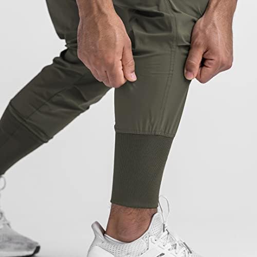 Машка лесна карго за машка лесна ребра, тенок панталони за тренингот со патенти со поштенски џебови