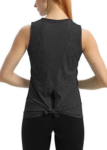 Mippo Women'sенски вратоврска на тренингот врвови без ракави без ракави со високи врат -салата јога кошули лабаво вклопување