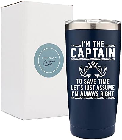 Капетан Тамблер Подарок - Јас сум Капетан &засилувач; Јас Сум Секогаш Во Право Гимнастик Со Капак, подароци за мажи, Смешни подароци за брод,