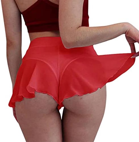 Секси мини високи половини танцувачки здолништа жени разгалени пол -танцувачки шорцеви топли панталони тесни шорцеви чиста проточна гаќичка долна