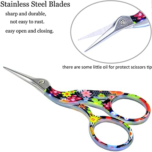 BIHRTC 3,6инч ножици за шиење птици за шиење везени ножици со куќишта мали ножици за зашилени врвови за домаќинство за домашни иглички, алатка