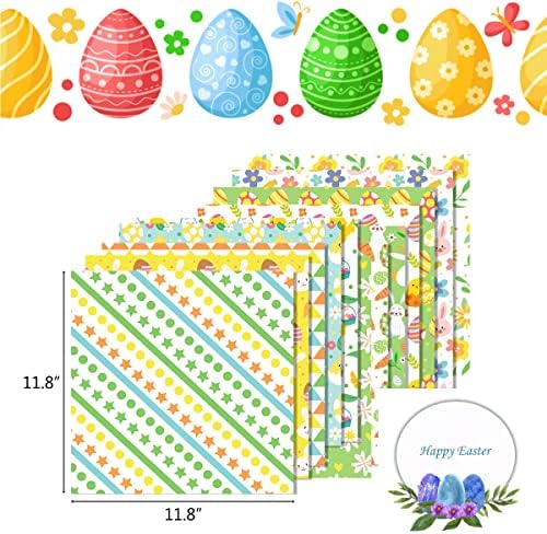 24 лист пролет Велигденска пролет Велигденска јајце цвеќиња образец за хартија за хартија Специјалност хартија двострана декоративна занаетчиска хартија за проле