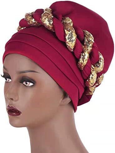Jdyaoying Twisted Braid African Turban за жени со глава за глава капаче капа за капаче за коса