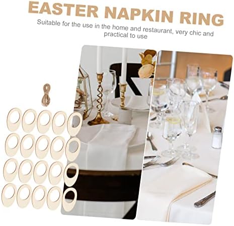 Tofficu 20 парчиња јајце-салфетки прстени за накит-прстени постелнина маса ткаенина зајаче прстен салфетка прстен венчавка салфетка прстенка шик