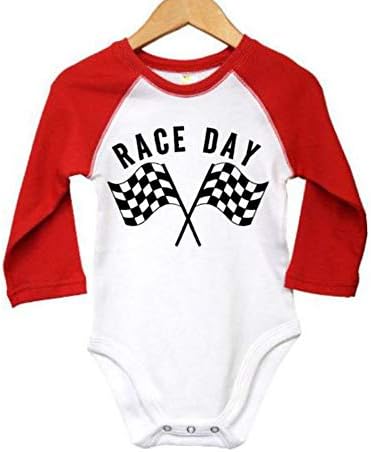 Ebenezer Fire Motocross Onesie/Day Day/Baby Racing Outfit/Unisex Raglan BodySuit