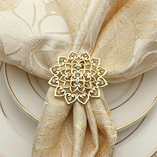 N/A 10 парчиња банкет метална цветна уста крпа прстен салфетка тока вечера прстен свадба украси