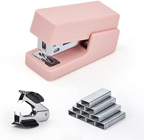 Gevanchi Mini Stapler, 20 листови за канцелариски десктоп Степлер со 640 стандардни главни делови и отстранувач на главните